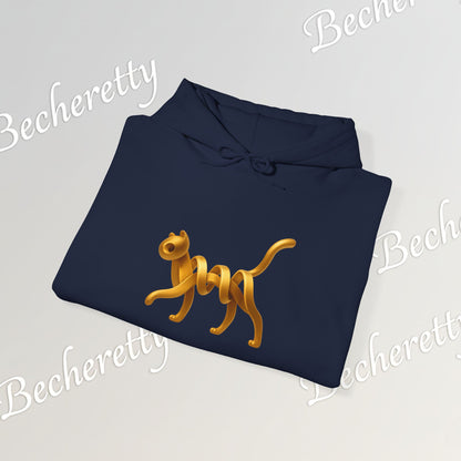 Golden Cat. Minimalist Graphic Hoodie Becheretty - Modern, and Effortlessly Etylish - Perfect for everyday wear with an artistic edge.