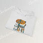 Minimalist Art Hoodie | The "Abstract Puppy" by Becheretty - A unique, stylized dog motif inspired by folk art and modern