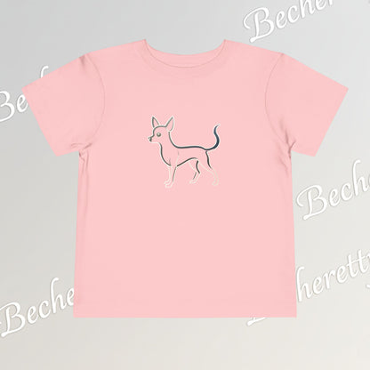 Adorable Chihuahua Toddler Tee - Graphic Minimalist Becheretty - Dog Lover Gift, Cozy Summer Apparel, Fun Birthday Outfit