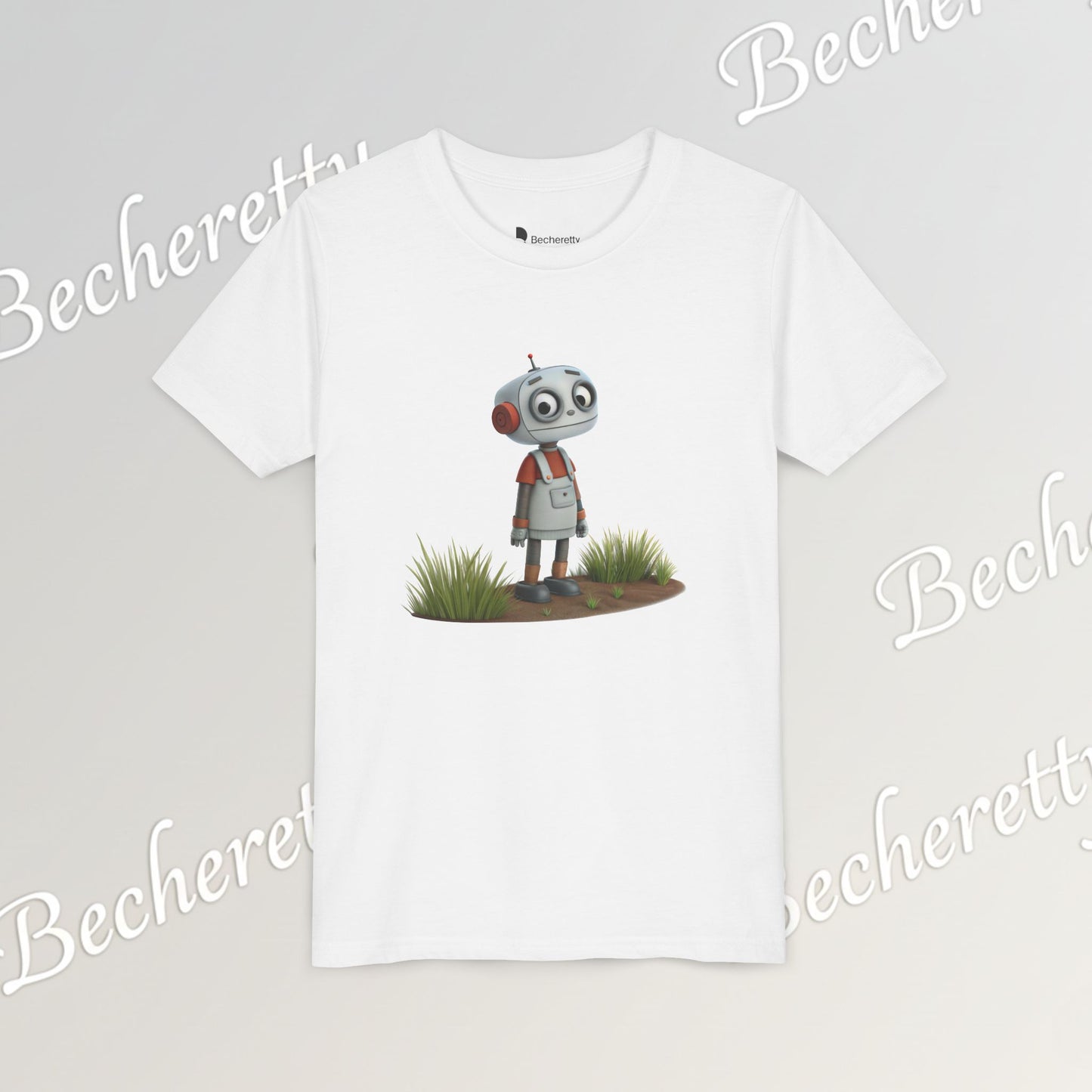 Youth T-Shirt short sleeve "Funny Robot Gaze" Graphic Becheretty - Casual Wear - Unique Kids Apparel