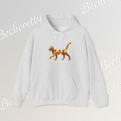 Golden Cat. Minimalist Graphic Hoodie Becheretty - Modern, and Effortlessly Etylish - Perfect for everyday wear with an artistic edge.