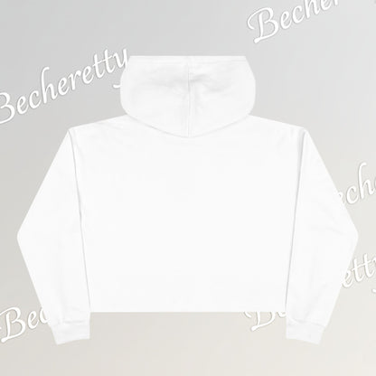 Vintage Tennis Racket "Crop Hoodie" Art Graphic Becheretty - Sporty Sweatshirt - Tennis Lover Gift, Casual Style, Tennis Apparel, Workout Hoodie
