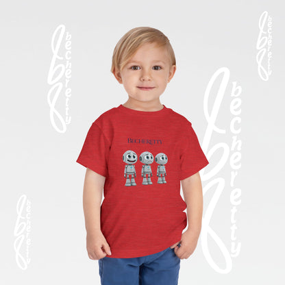 Graphic Toddler Short Sleeve T-Shirt - Funny Robots - Becheretty