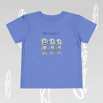 Graphic Toddler Short Sleeve T-Shirt - Funny Robots - Becheretty