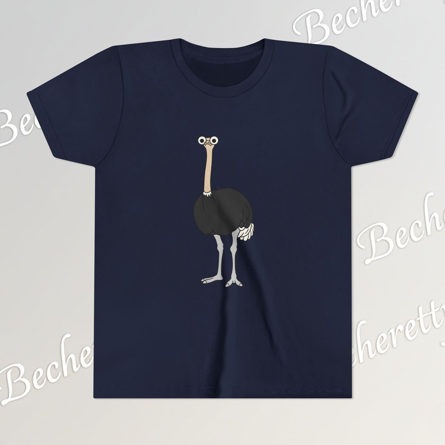 Youth Tee "The Ostrich" Graphic Art Becheretty - Cool Summer Top, Gift for Children