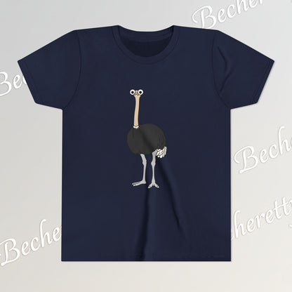 Youth Tee "The Ostrich" Graphic Art Becheretty - Cool Summer Top, Gift for Children