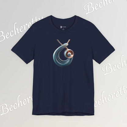 Abstract Nautical Wave Tee - Minimalist Anchor & Shell Graphic Becheretty - Perfect Gift for Art Lovers