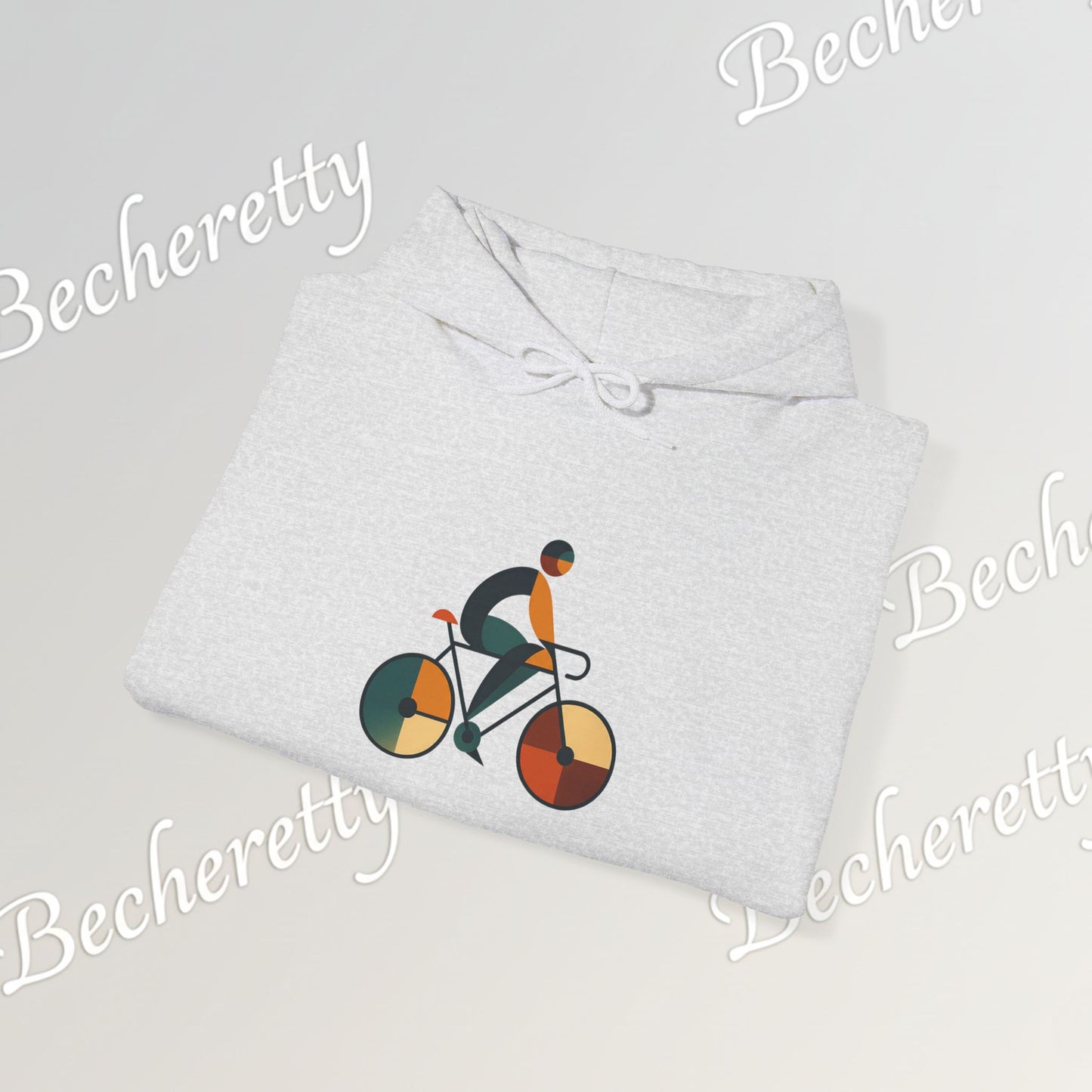 The Bauhaus Cyclist | Premium Geometric Art Hoodie Becheretty - Perfect Gift for Bike Lovers - Casual
