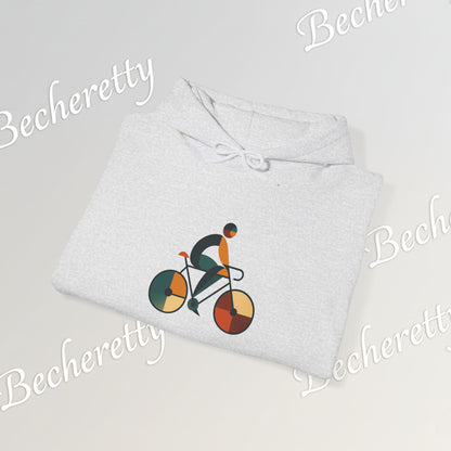 The Bauhaus Cyclist | Premium Geometric Art Hoodie Becheretty - Perfect Gift for Bike Lovers - Casual