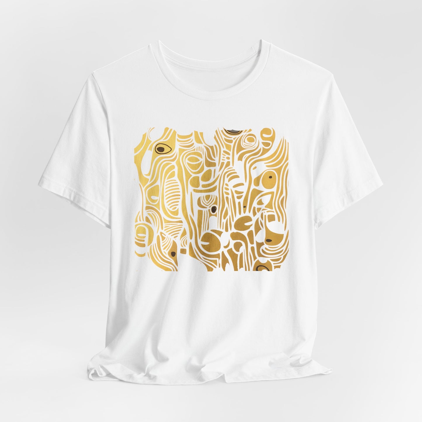 Golden Currents Tee - Abstract Organic line Art Becheretty - Abstract exploration of form and rhythm