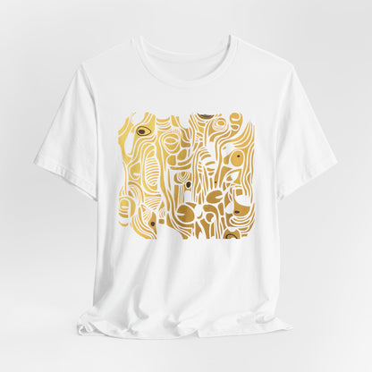 Golden Currents Tee - Abstract Organic line Art Becheretty - Abstract exploration of form and rhythm