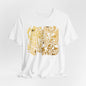 Golden Currents Tee - Abstract Organic line Art Becheretty - Abstract exploration of form and rhythm