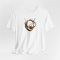T-Shirt - Golden Abstract Orb Graphic Art Becheretty - Perfect for everyday wear with a refined, contemporary edge.
