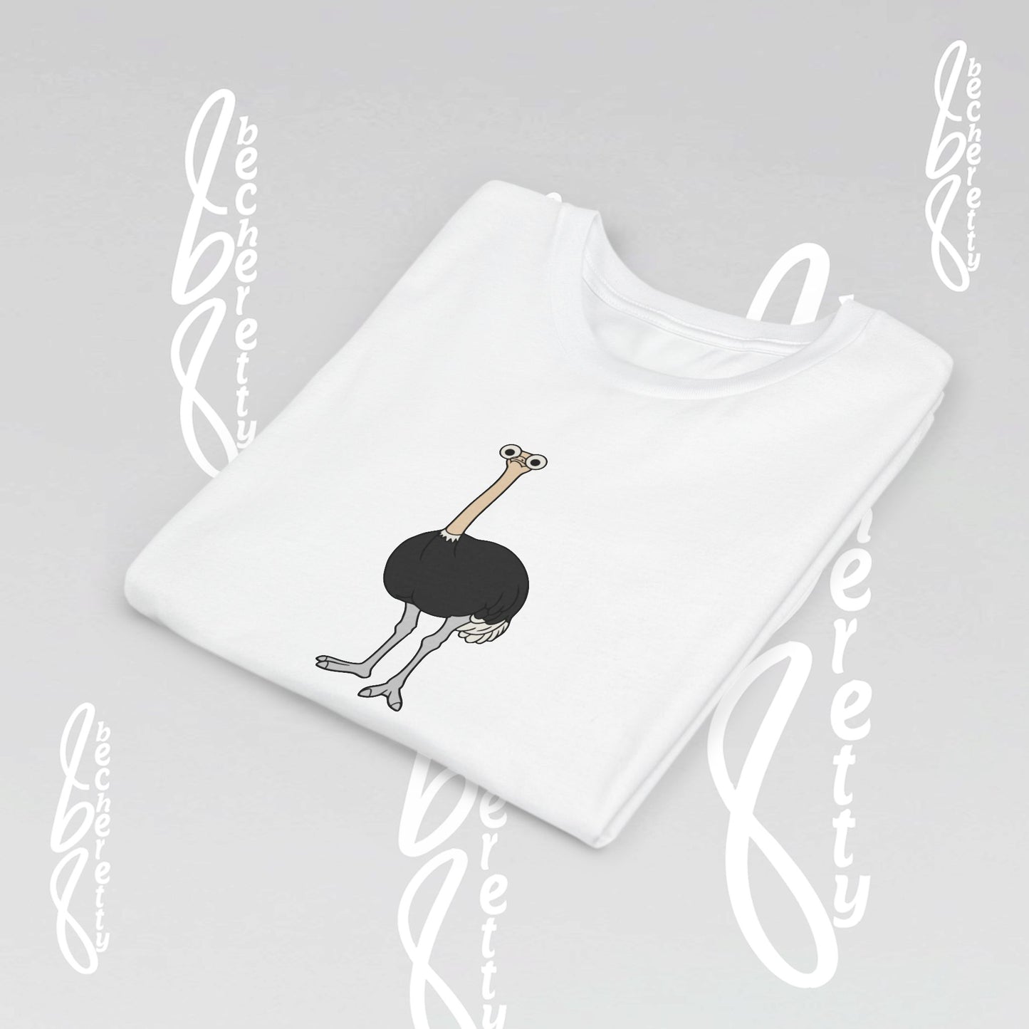 Youth Ostrich Graphic Tee - Becheretty desing for Kids, Cool Summer Top, Gift for Birthdays, Animal Lovers Tee
