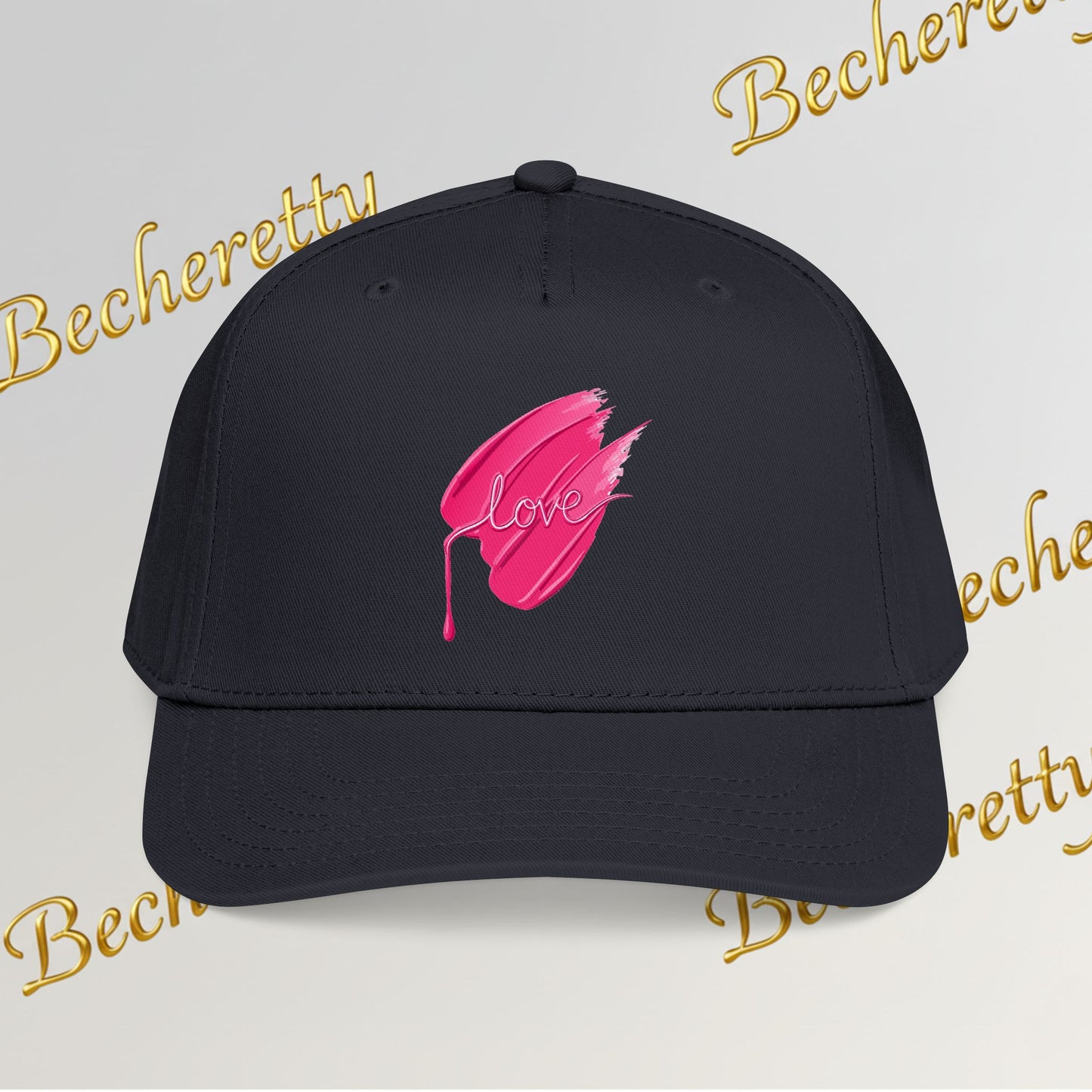 Pink Brushstroke Baseball Cap - Art Graphic Becheretty - Artistic Energy for Art Lovers