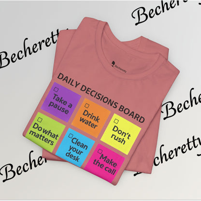 Graphic T-Shirt - Becheretty Motivational Checklist Tee that brings gentle humor and daily mindfulness to everyday wear