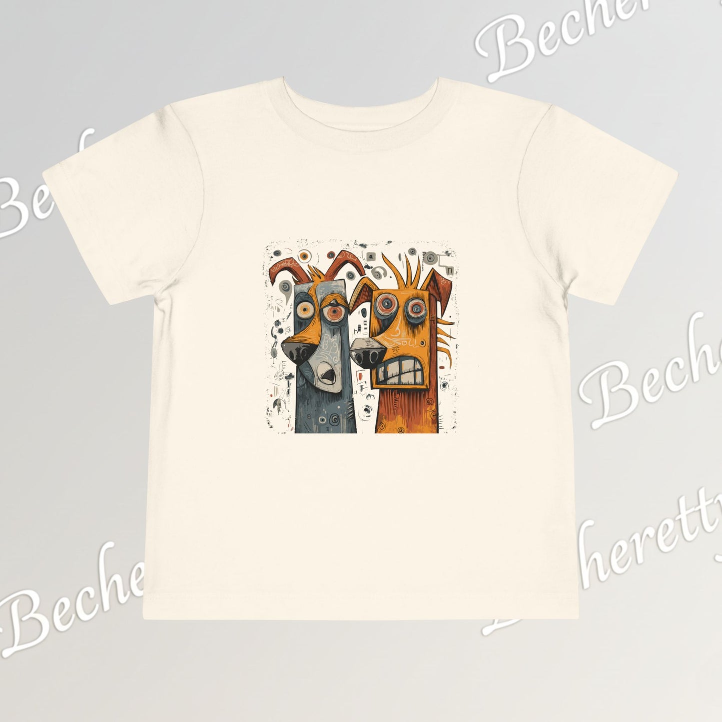 Toddler T-Shirt short sleeve - Cute Artistic Doggies Graphic Becheretty - Perfect for the little ones