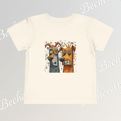 Toddler T-Shirt short sleeve - Cute Artistic Doggies Graphic Becheretty - Perfect for the little ones