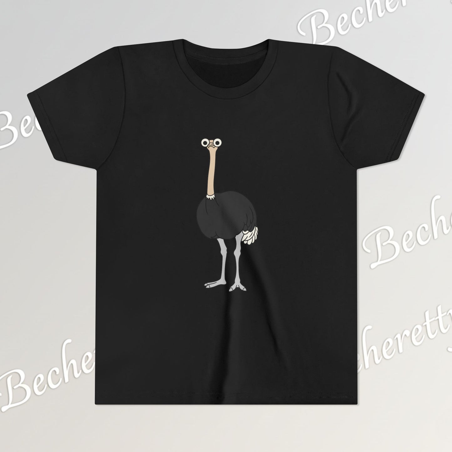 Youth Tee "The Ostrich" Graphic Art Becheretty - Cool Summer Top, Gift for Children