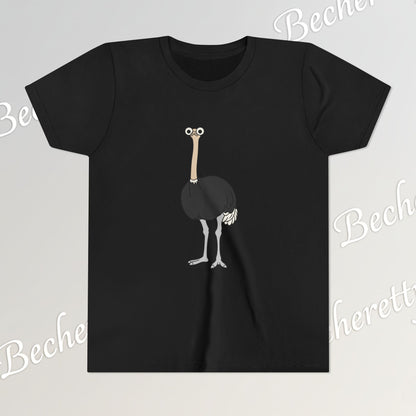 Youth Tee "The Ostrich" Graphic Art Becheretty - Cool Summer Top, Gift for Children