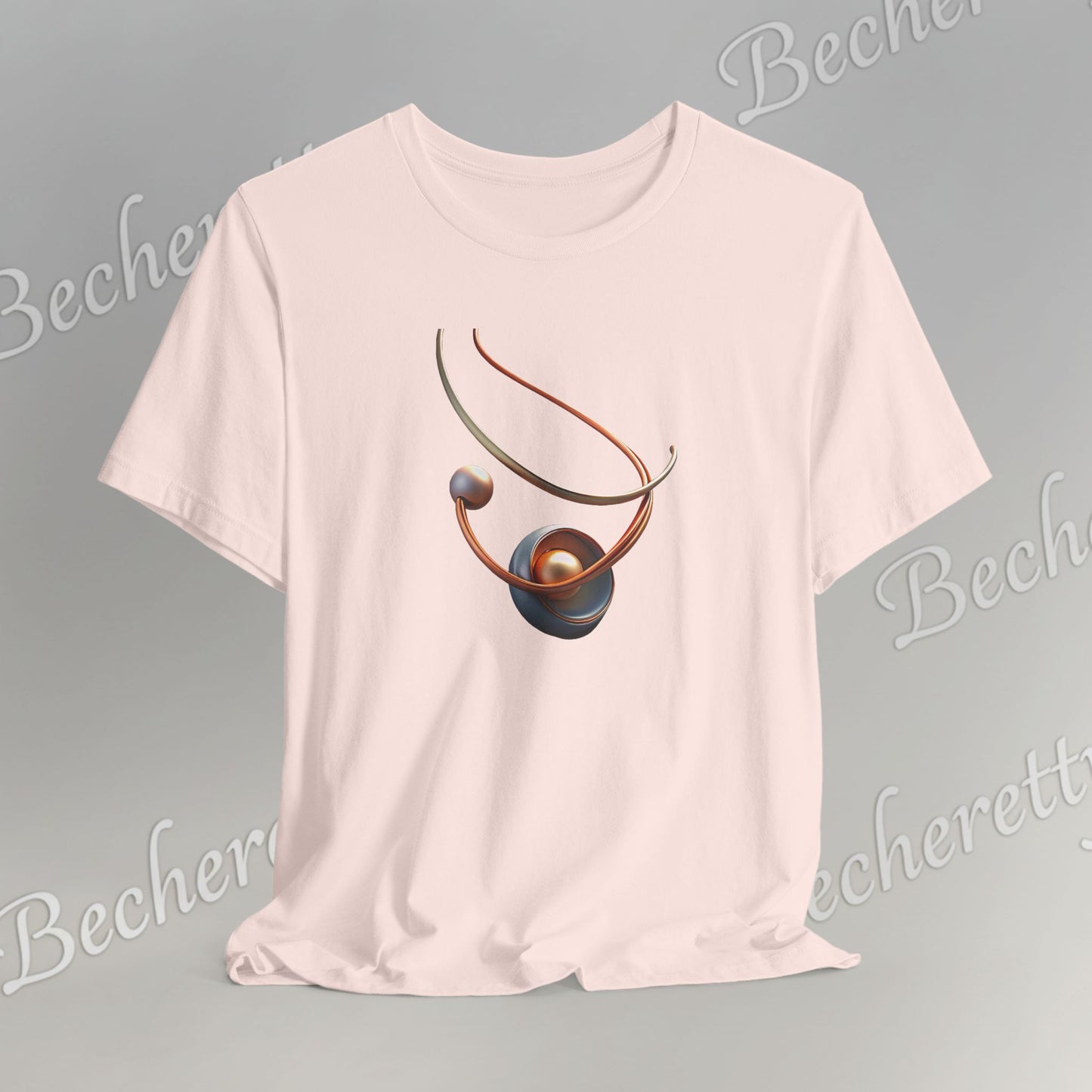Artistic Graphic T-Shirt Becheretty - Stylish Necklace Design - Casual Wear, Gift for Art Lovers, Summer Fashion, Everyday Comfort