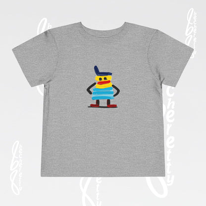 Toddler Tee – Cute Cartoon Abstract - Becheretty Minimalist Art Graphic - Colorful Playful Character T-Shirt