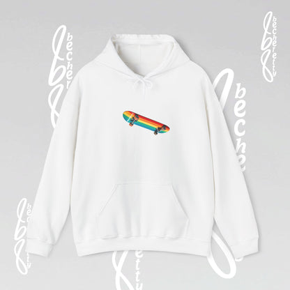 Rainbow Skateboard Graphic Hoodie Becheretty - Unisex - Perfect Gift for Skaters Lovers