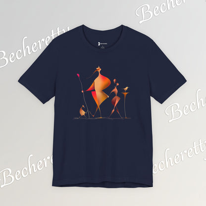 "Gilded Strangers" Graphic T-Shirt Becheretty - A Journey Through an Abstract World of Mythic Beings