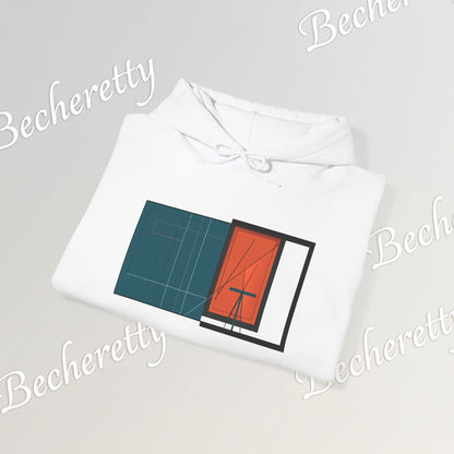 Architectural-Inspired Graphic Hoodie Becheretty — Modern Minimalist Geometric Art Sweatshirt