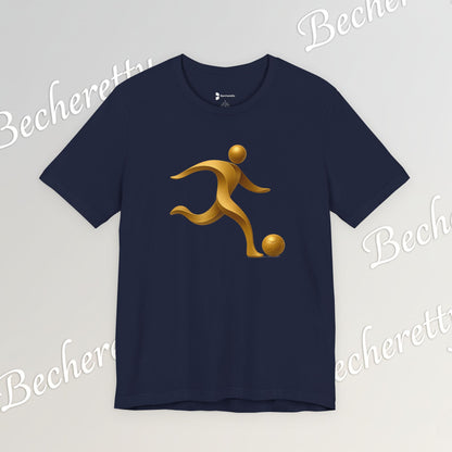 Soccer Player Gold Icon Tee - Graphic Art Minimalist Becheretty - Perfect Gift - Casual Wear