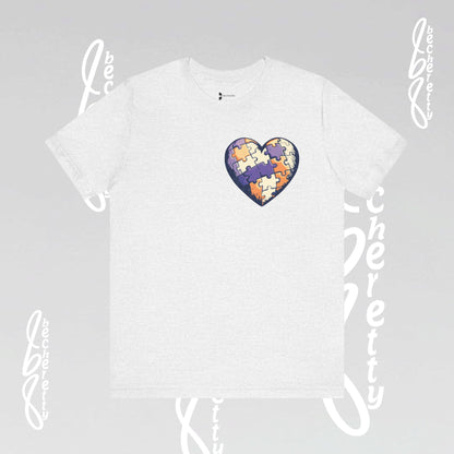 Artistic Puzzle Heart Tee - Autism Awareness Graphic Shirt