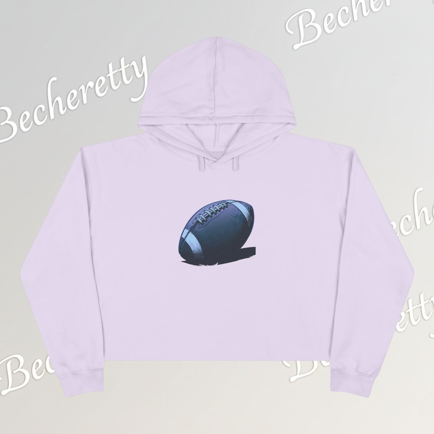 Football Lover’s Crop Hoodie - Becheretty's Graphic Art - Casual Outfit, Game Day Gift, Athletic Wear, Football Merchandise