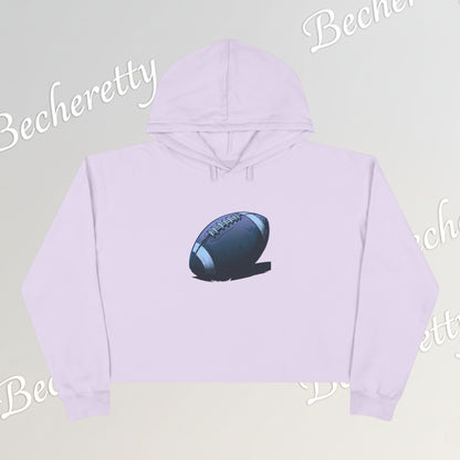 Football Lover’s Crop Hoodie - Becheretty's Graphic Art - Casual Outfit, Game Day Gift, Athletic Wear, Football Merchandise