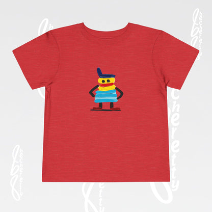 Toddler Tee – Cute Cartoon Abstract - Becheretty Minimalist Art Graphic - Colorful Playful Character T-Shirt