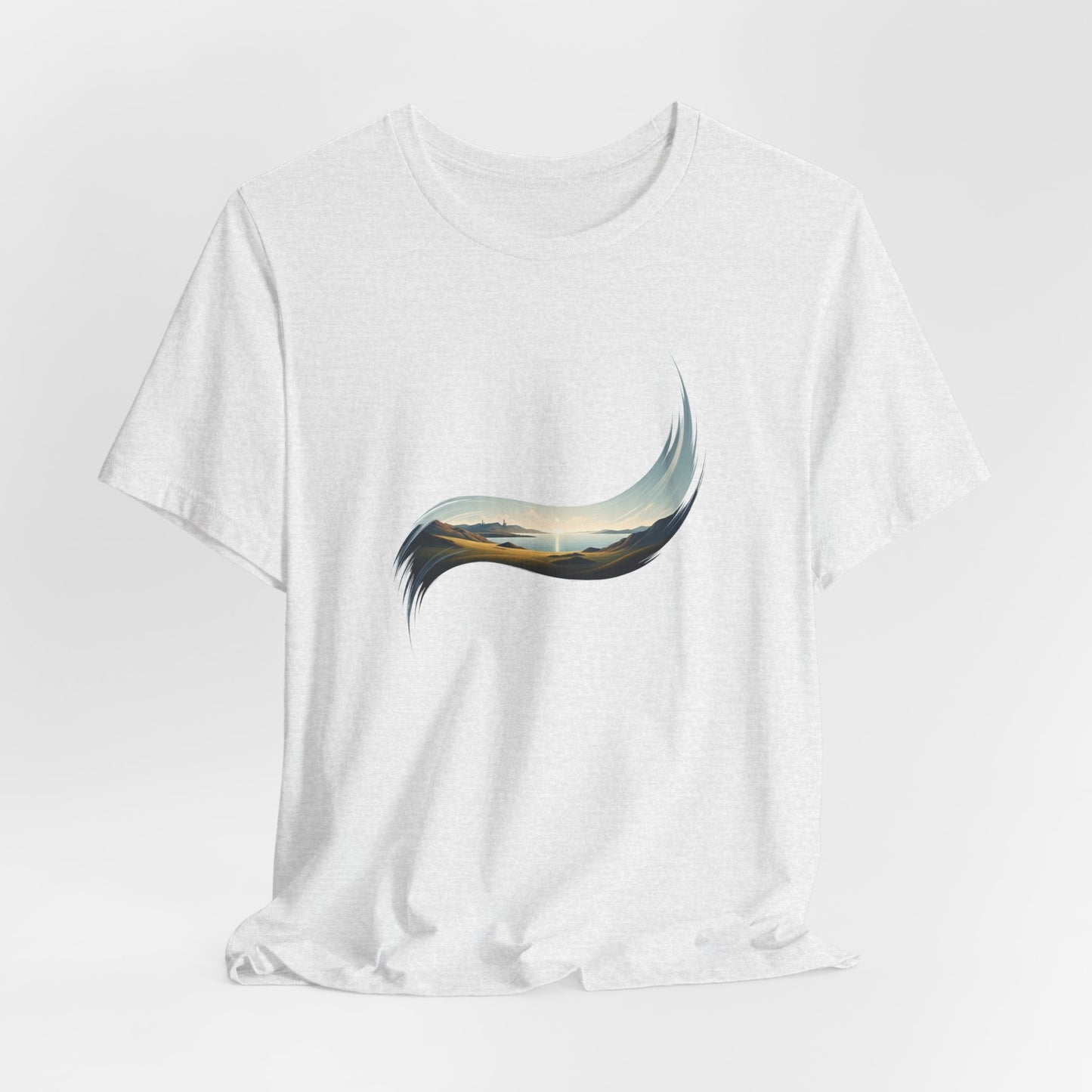 Abstract Wave Tee — Minimal Coastal Brushstroke T-Shirt Becheretty - Ideal Gift - Original Design