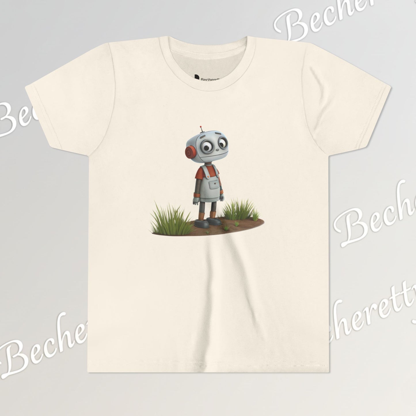 Youth T-Shirt short sleeve "Funny Robot Gaze" Graphic Becheretty - Casual Wear - Unique Kids Apparel