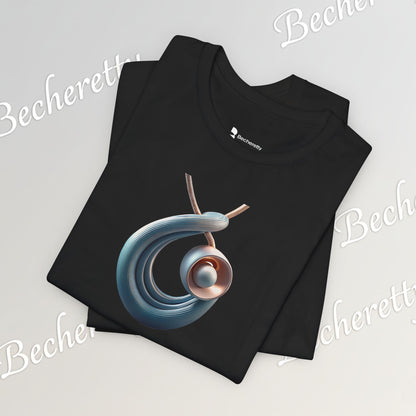 Abstract Nautical Wave Tee - Minimalist Anchor & Shell Graphic Becheretty - Perfect Gift for Art Lovers