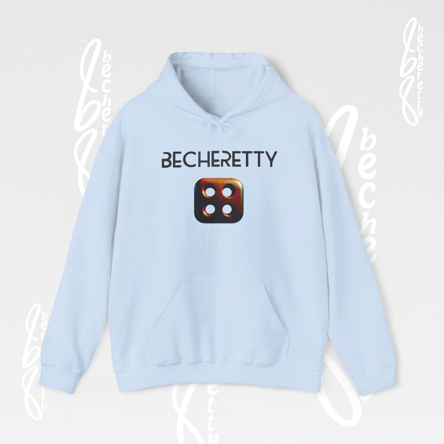 Hoodie "Dice Icon" Art Graphic Minimalist Becheretty Casual Wear - Kangaroo pouch pocket