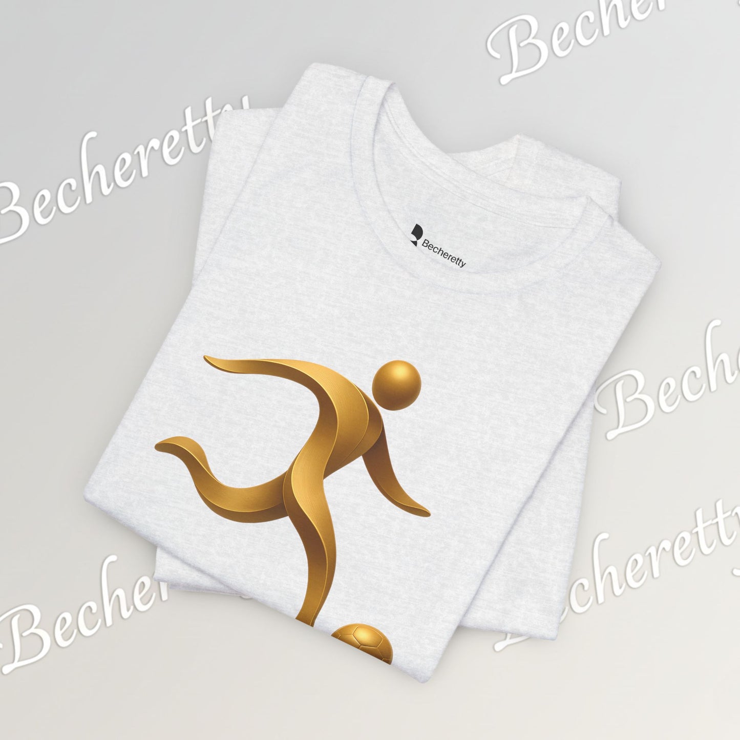 Soccer Player Gold Icon Tee - Graphic Art Minimalist Becheretty - Perfect Gift - Casual Wear