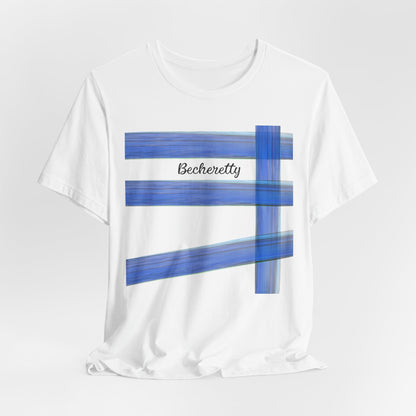 Abstract Blue Brushstroke Tee — 'Becheretty' Minimalist Graphic T-Shirt