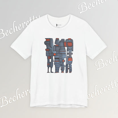Abstract figurative illustration T-Shirt Becheretty - Geometric, totem-inspired composition - Wearable Art