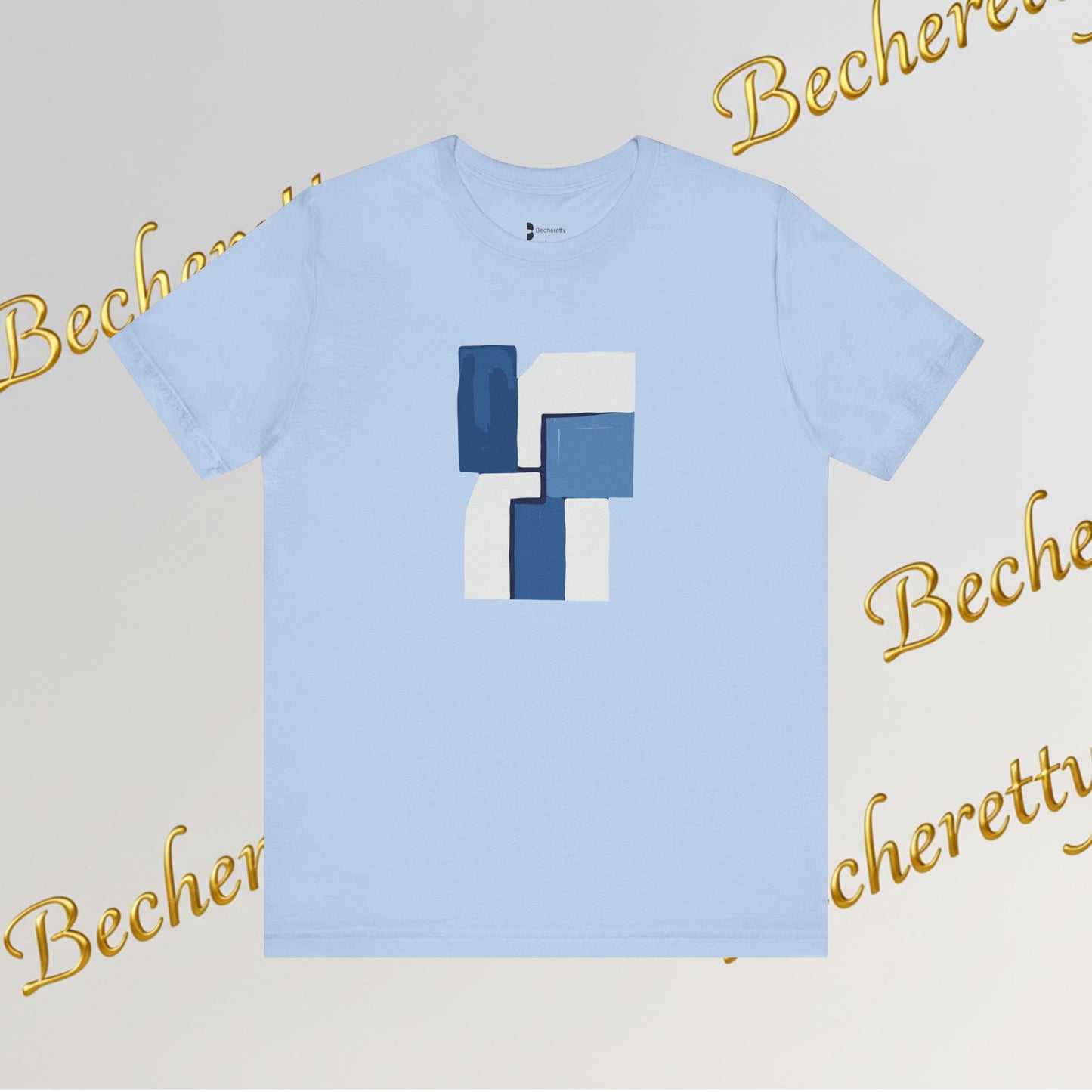 Abstract Wave Short Sleeve Tee - Art Minimalist Becheretty - Perfect for Art Lovers -Casual Wear