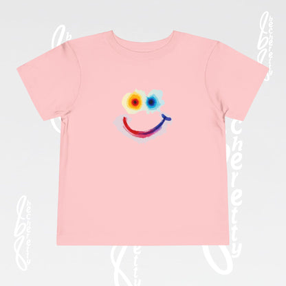 Toddler T-shirt - Colorful Watercolor Smiley Face - Art Graphic Minimalist Becheretty