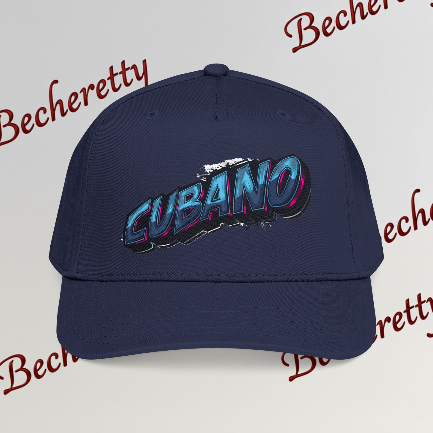 Snapback Baseball Cap "Cubano"  — Graphic Art Becheretty - Stylish companion for laid-back meetups - Gift Cap idea.