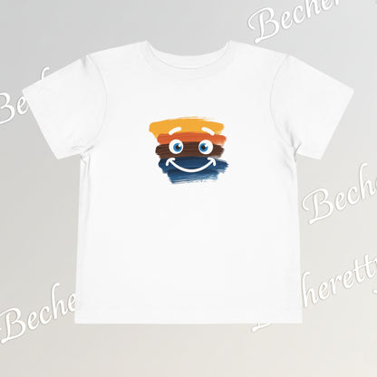 Toddler Tee Smiley Watercolor Art Graphic Minimalist Becheretty - Happy Face Kids T-Shirt