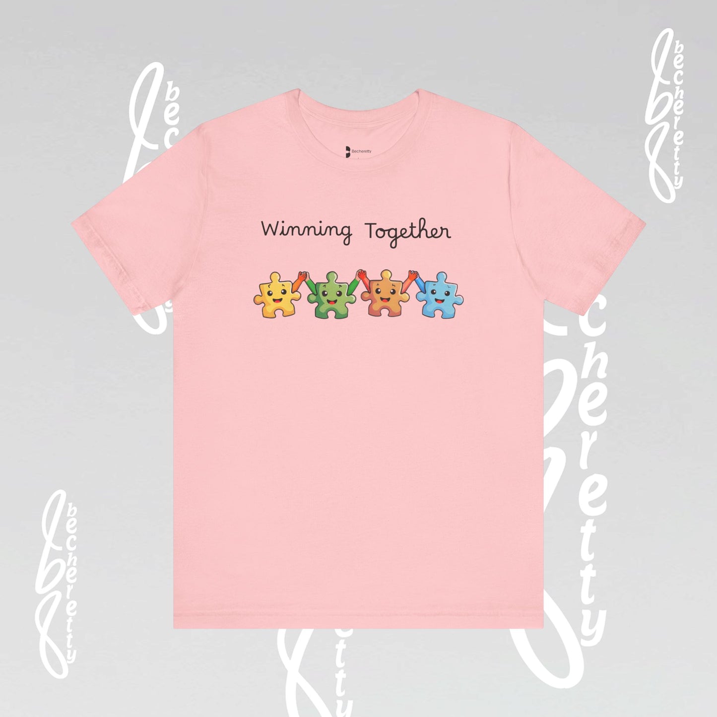 Graphic T-Shirt "Winning Together" Celebrating Neurodiversity & Autism Awareness - Becheretty Design