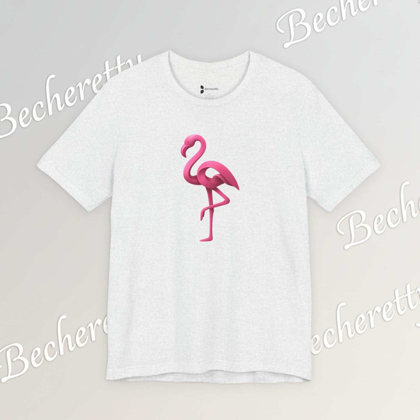 Flamingo T-Shirt - Artistic Graphic Minimalist Becheretty - Fun Casual Wear for Everyday Style