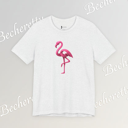Flamingo T-Shirt - Artistic Graphic Minimalist Becheretty - Fun Casual Wear for Everyday Style