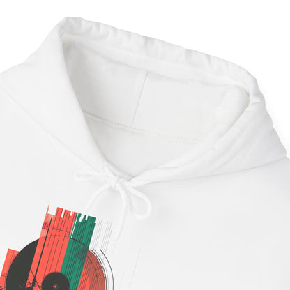 The Vinyl Echo "DJ" Hoodie - Art Graphic Becheretty - The classic vinyl record through a lens of modern geometry