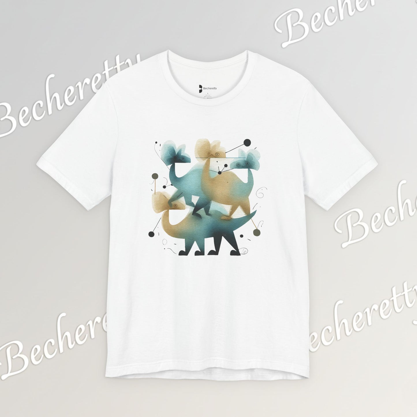 Abstract Balance "Dino"  Modern Graphic T-Shirt - Art Graphic Becheretty - Original abstract Illustration